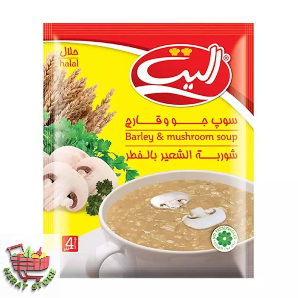 سوپ جو و قارچ