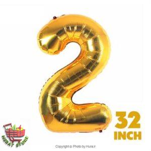 بادکنک فویلی طلایی دو