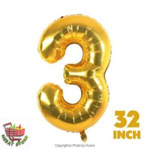 بادکنک فویلی طلایی سه