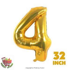 بادکنک فویلی طلایی چهار