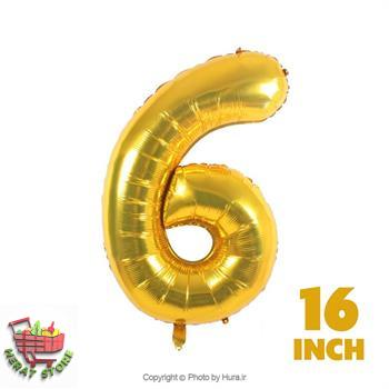 بادکنک فویلی طلایی شش