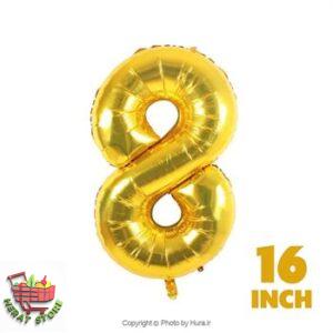 بادکنک فویلی طلایی هشت