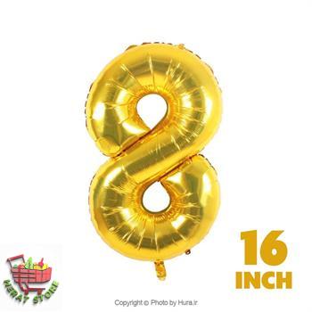 بادکنک فویلی طلایی هشت