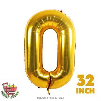 بادکنک فویلی طلایی صفر