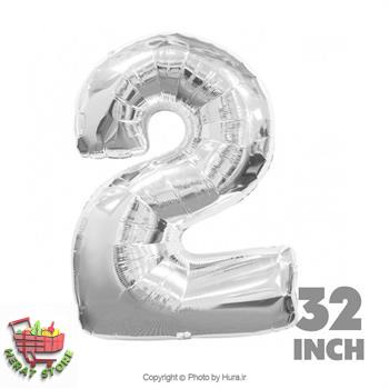 بادکنک فویلی نقره یی دو