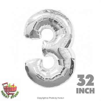 بادکنک فویلی نقره یی سه