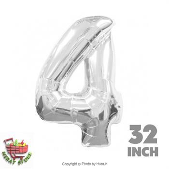 بادکنک فویلی نقره یی چهار