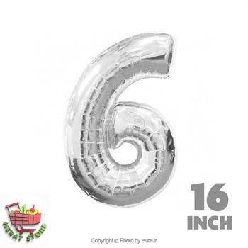 بادکنک فویلی نقره یی شش